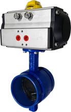 Load image into Gallery viewer, Double Acting Air Actuated Grooved Butterfly Valve