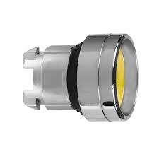 Schneider Electric | ZB4BA56 | XB4 Series | Push button head, metal, recessed, YELLOW, Ø22, spring return